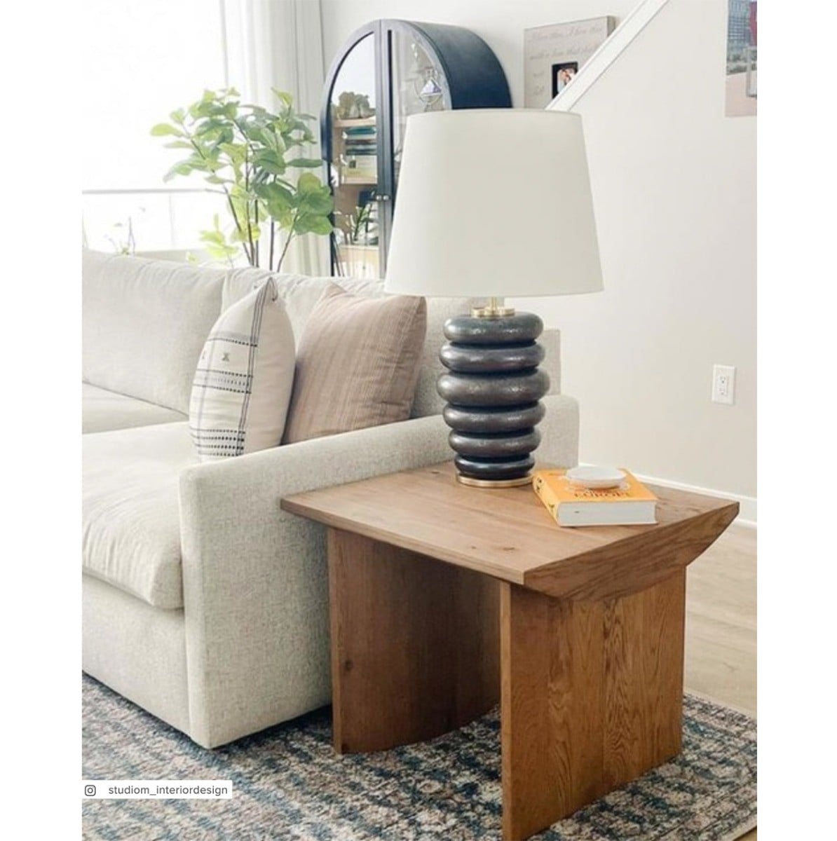 Phoebe Stacked Table Lamp | Crystal Bronze