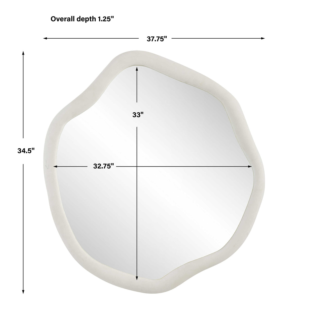 Amorphic Mirror in Ivory Stone - Large