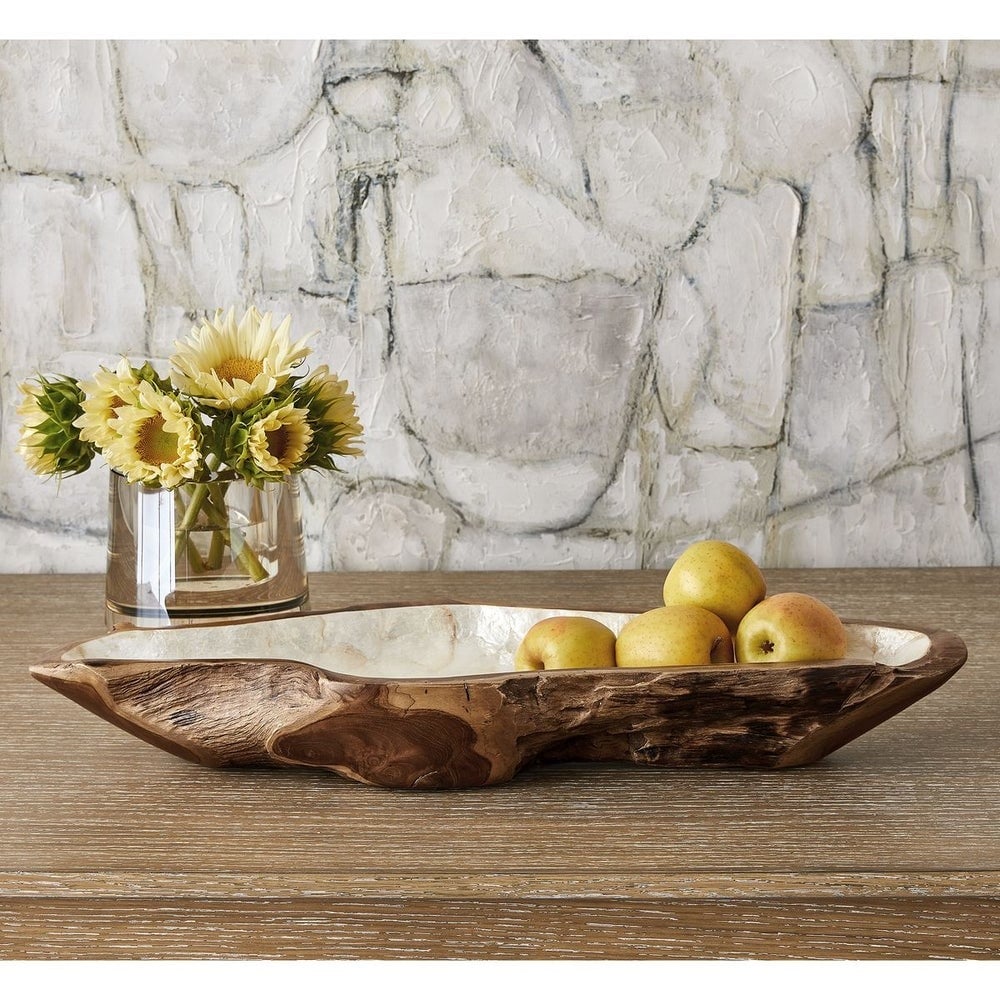 Pearl Forest Bowl in White Capiz