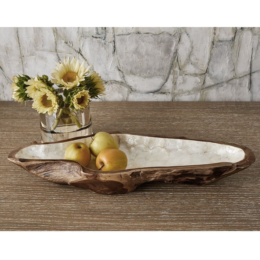Pearl Forest Bowl in White Capiz