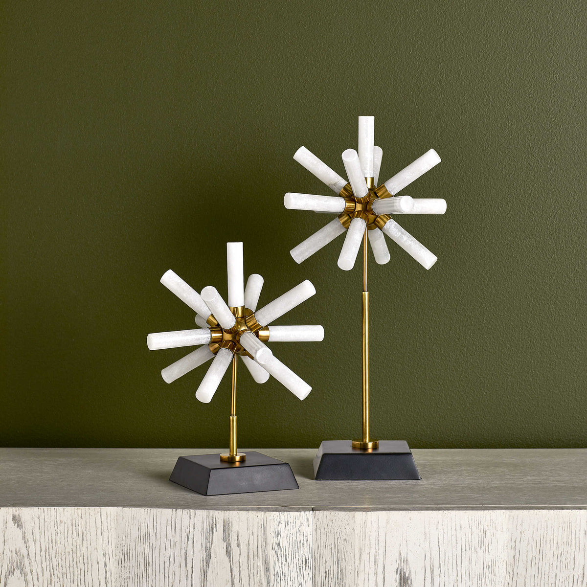 Snowflake Sculptures, Set of 2