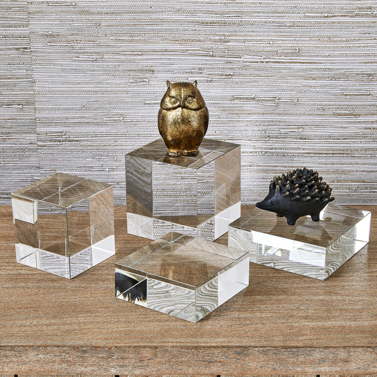 Cube Risers/Sculptures, Set of 2- Crystal