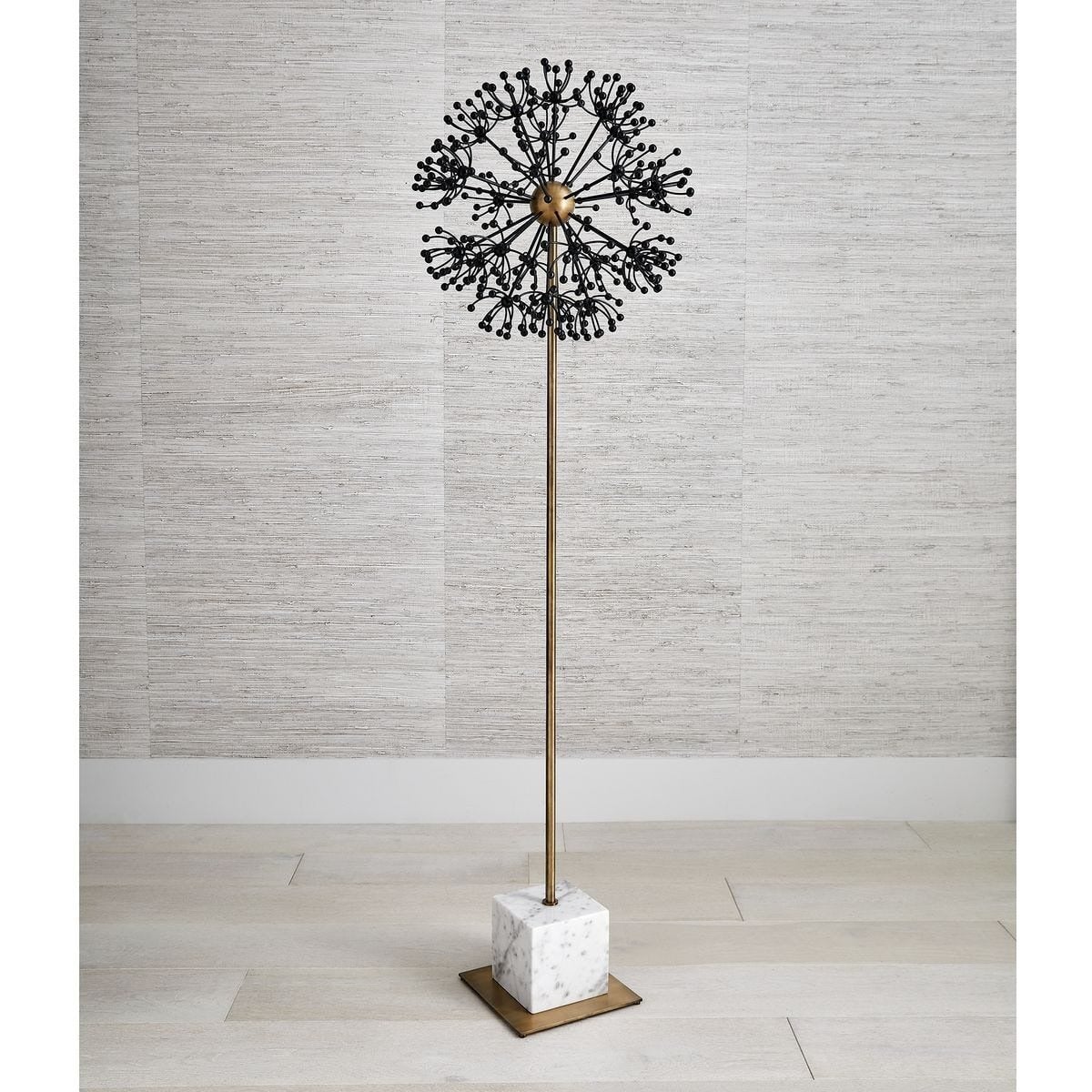 Contemporary Dandelion Sculpture in Black Metal
