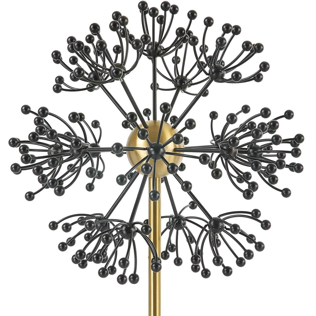 Contemporary Dandelion Sculpture in Black Metal