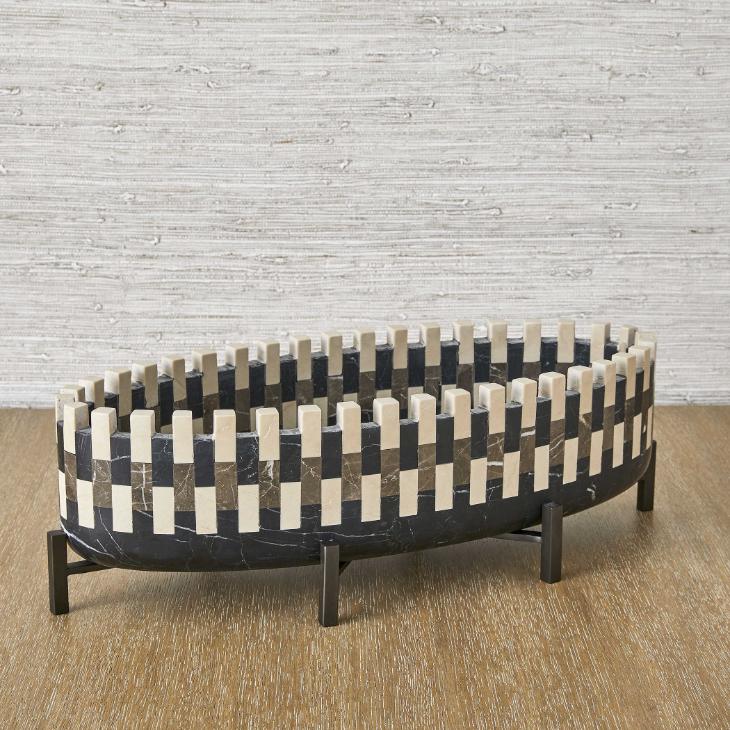 Domino Marble Cachepot Bowl
