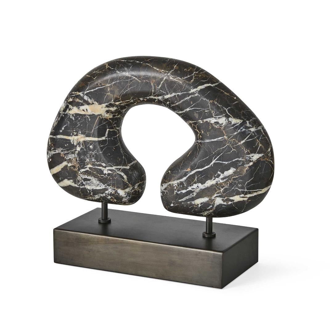 Modern Tunnel Vision Sculpture in Black Marble