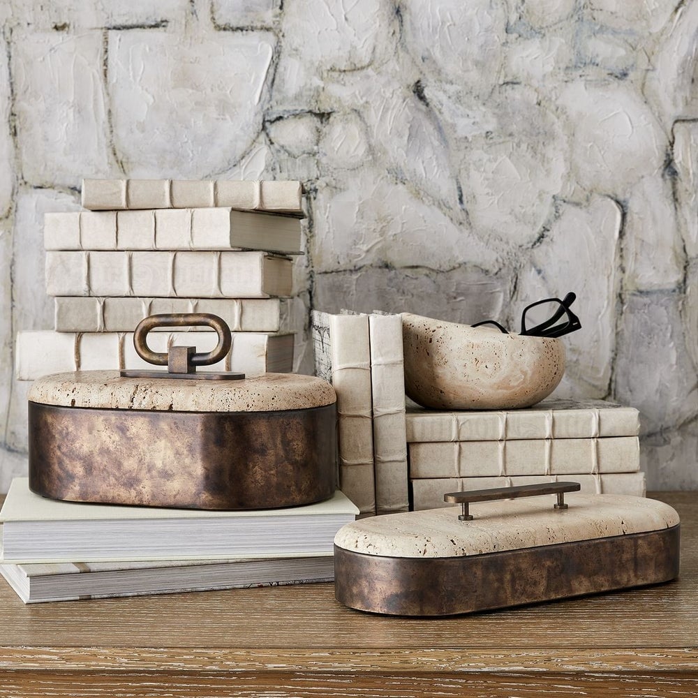 Swaddle Bowls in Travertine Set of 2