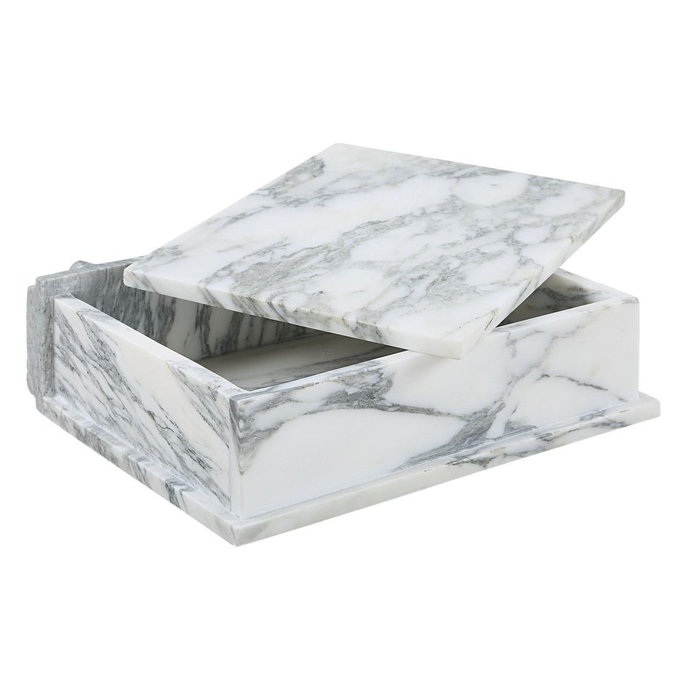 Novel Box in Arabescato Marble Large