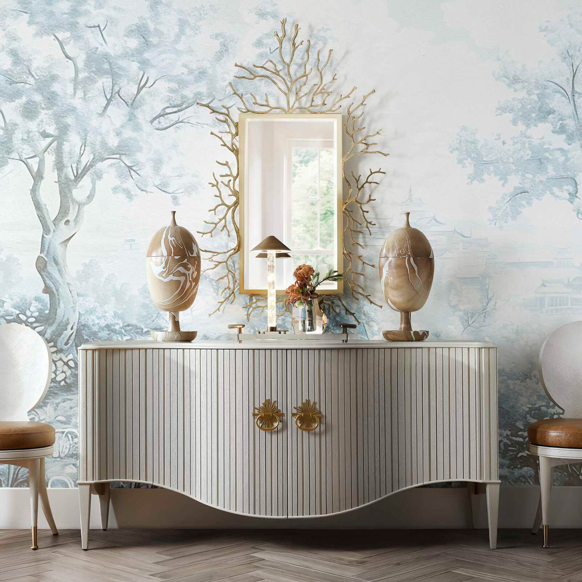 Hadden Hall Urn in Latte Swirl