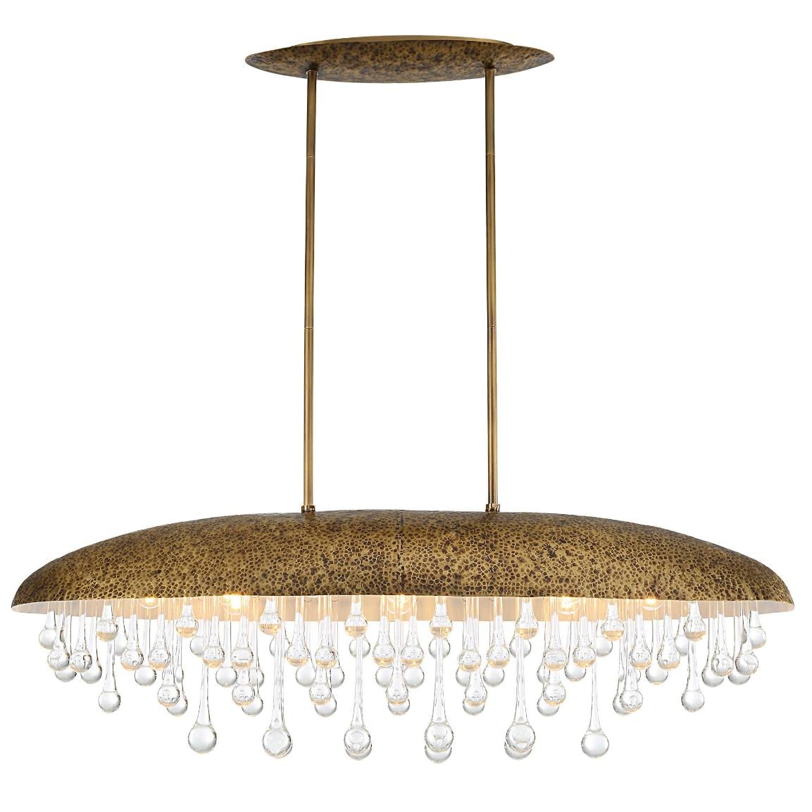 Downpour Brass & Glass Droplet Pendant