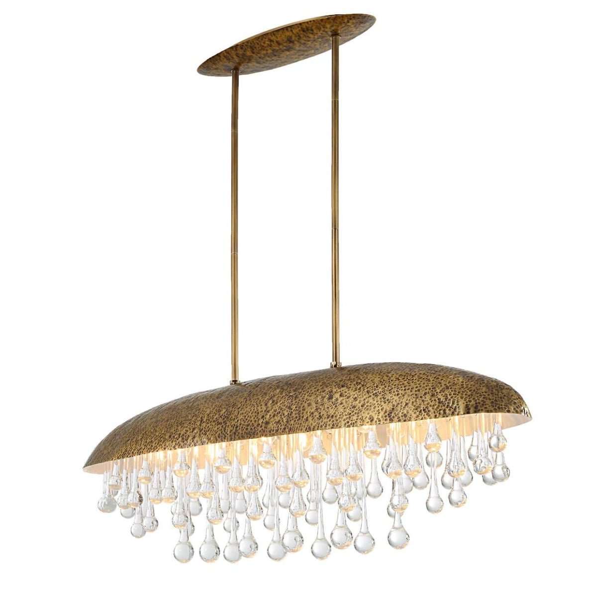 Downpour Brass & Glass Droplet Pendant