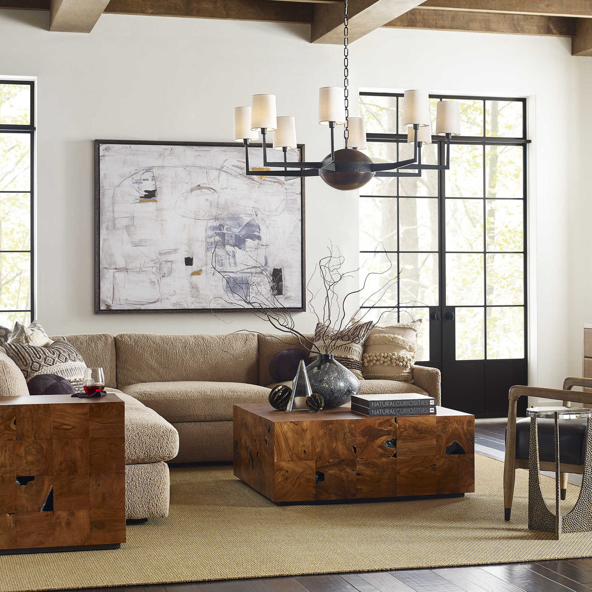 Teak Tac Toe End Table - Caramel