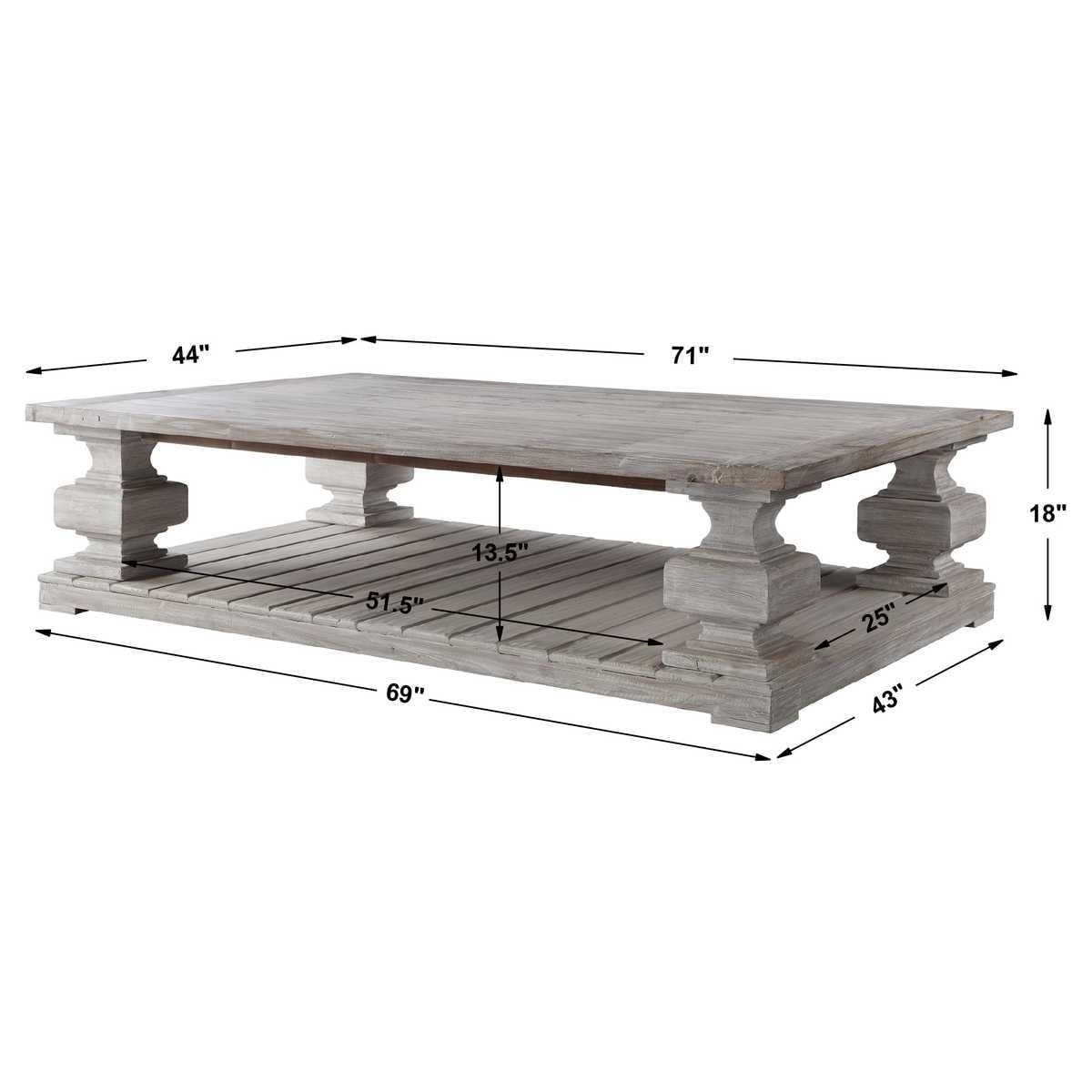 Baldrick Coffee Table, White
