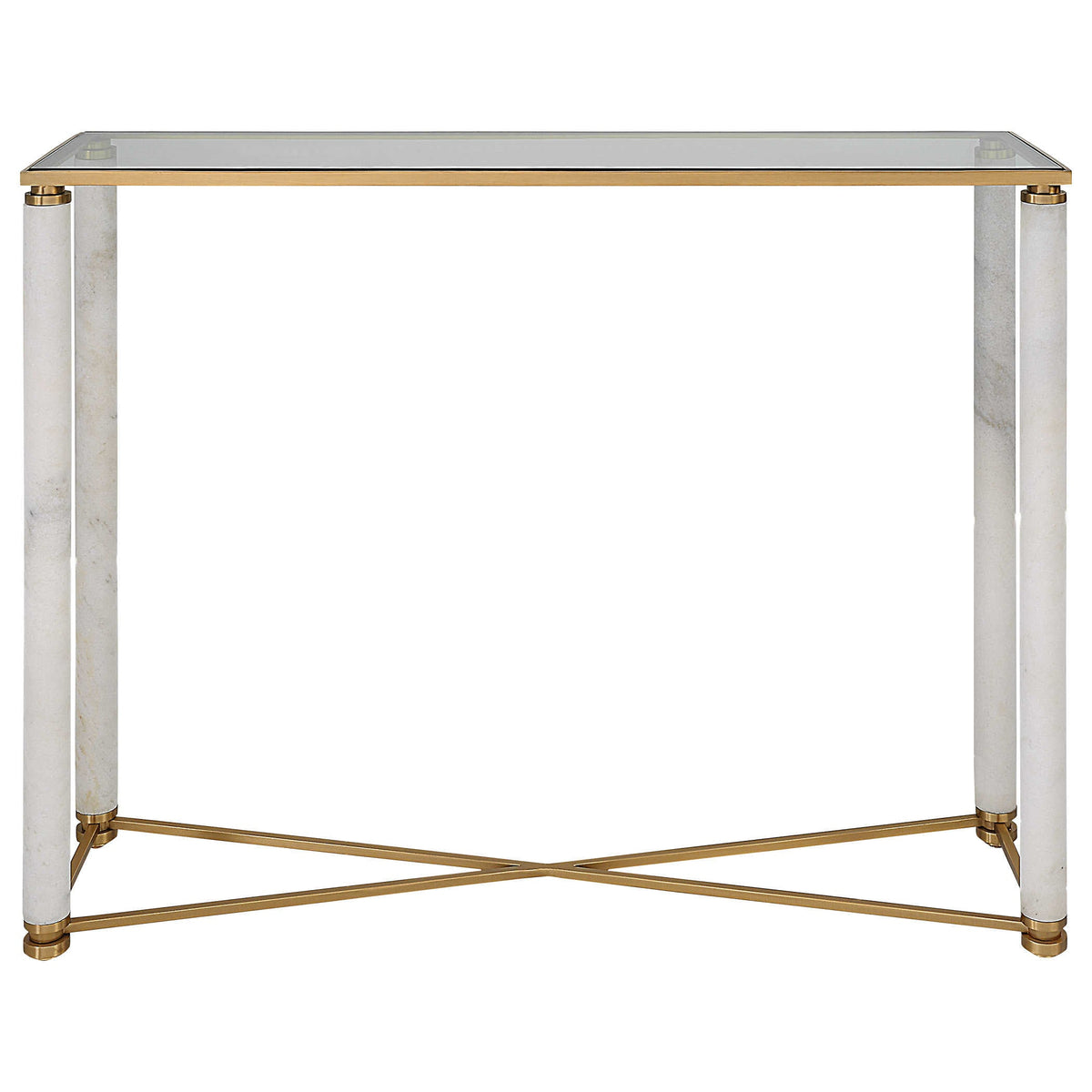 White Pillar Console Table