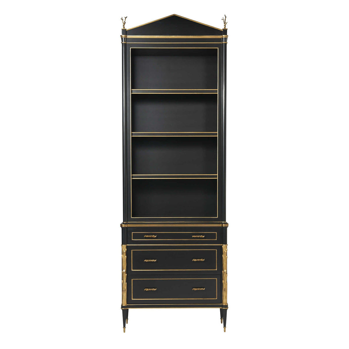 Faux Bois Cabinet - Black/Gold 3 CARTONS