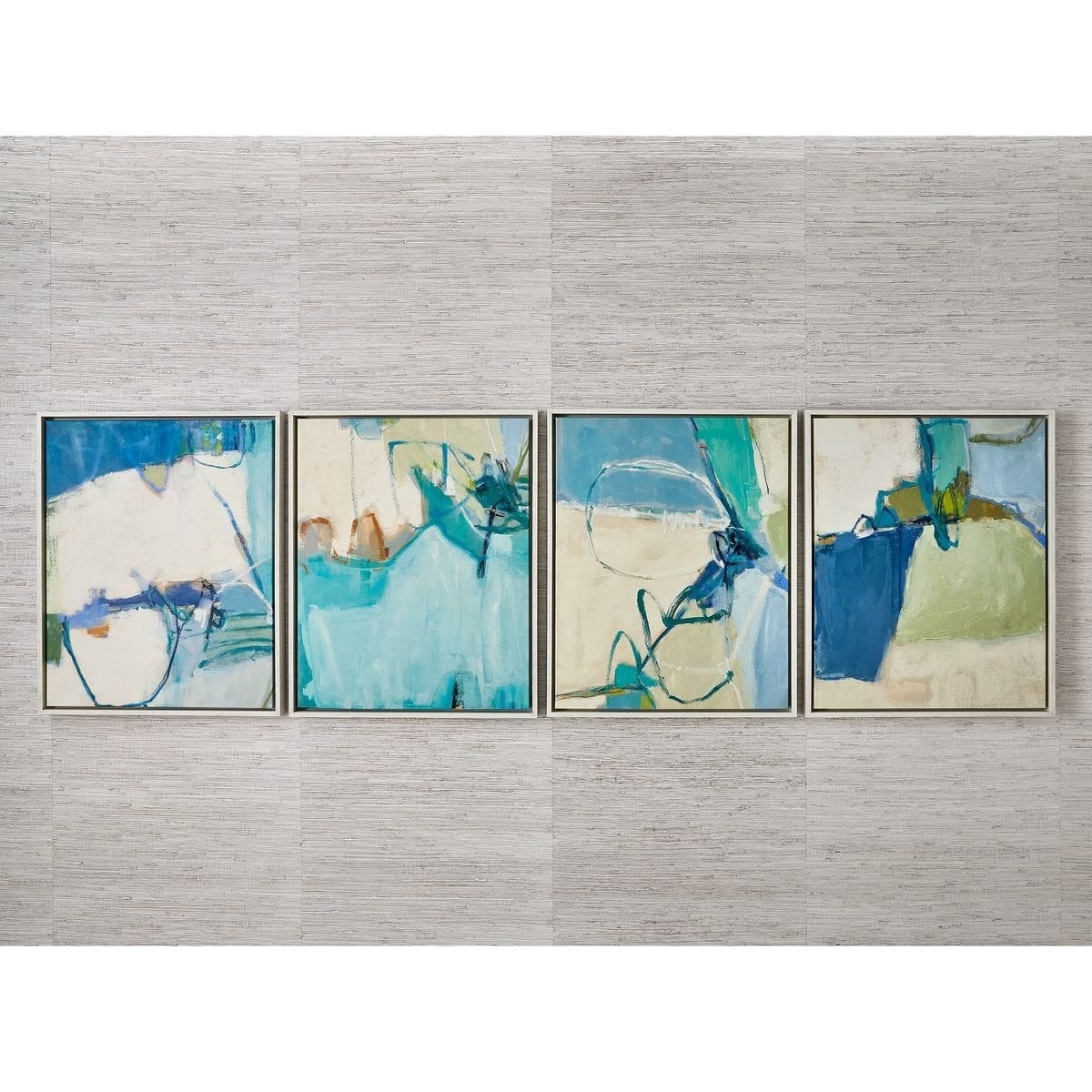 Cool Outlook Framed Canvases Set of 4