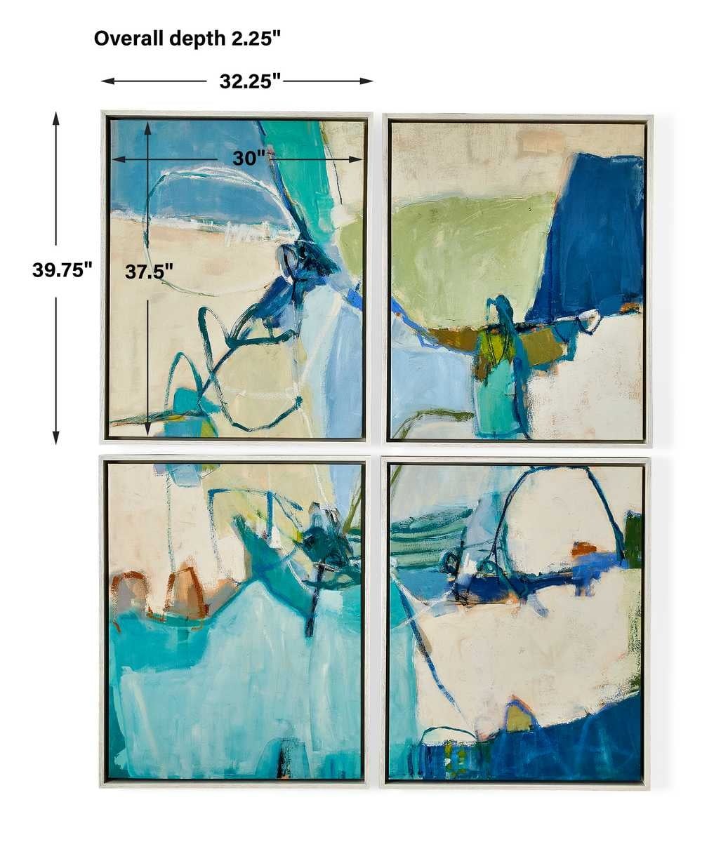 Cool Outlook Framed Canvases Set of 4
