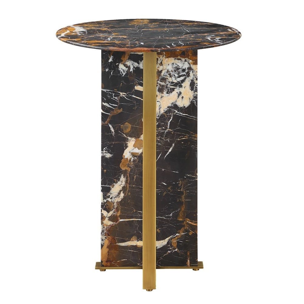 Joist Accent Table in Michelangelo Marble