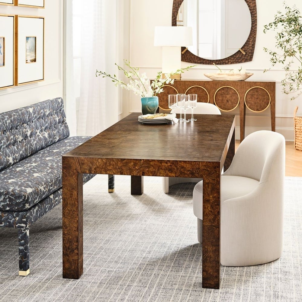 Ingrain Extending Dining Table in Cocoa Brown - 213-264cm