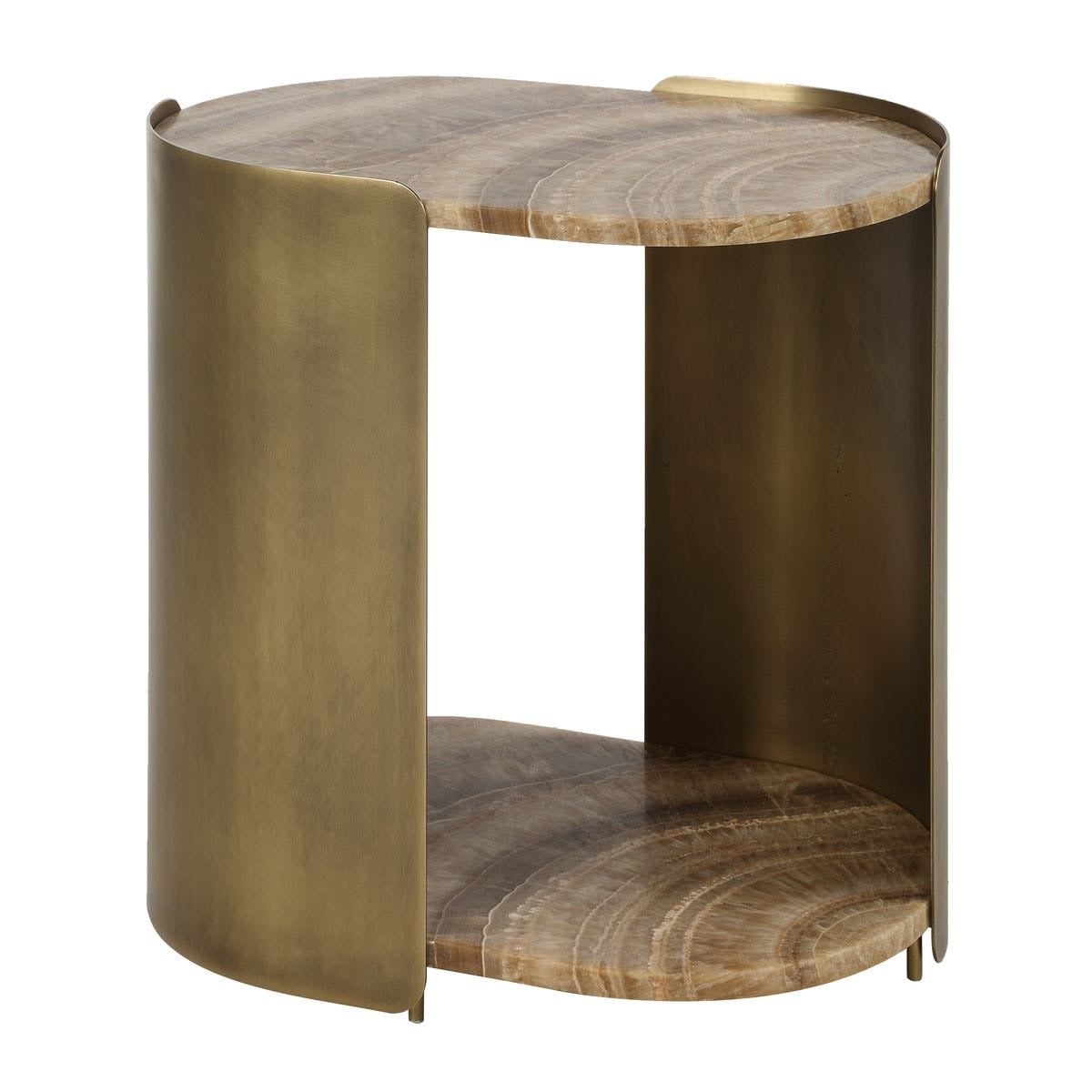 Lozenge Accent Table in Latte Onyx