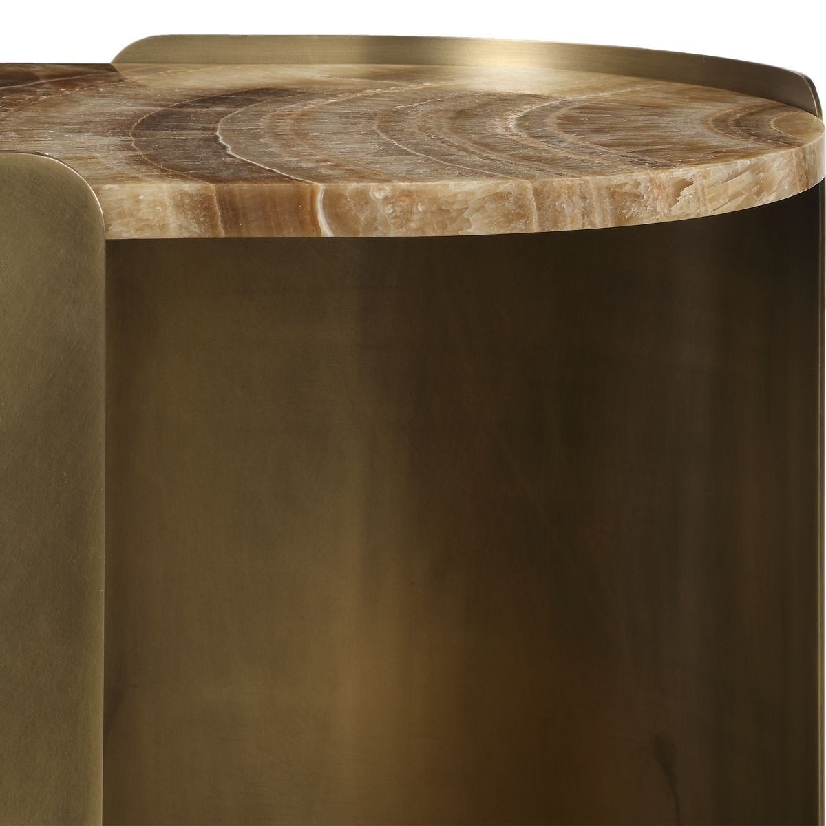 Lozenge Accent Table in Latte Onyx