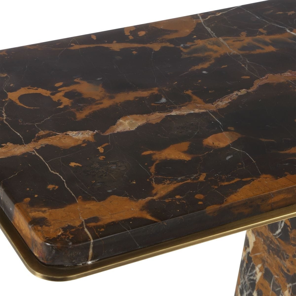 About Turn Console Table in Michelangelo Marble