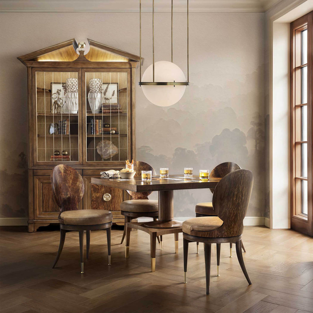 Put You On A Pedestal Game Table in Golden Brown