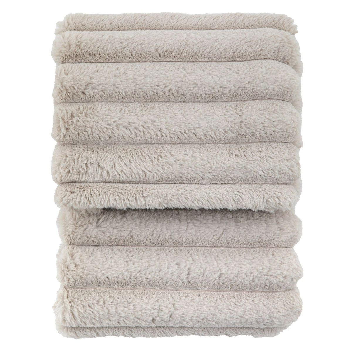 Ribbed Faux Fur Throw in Natural
