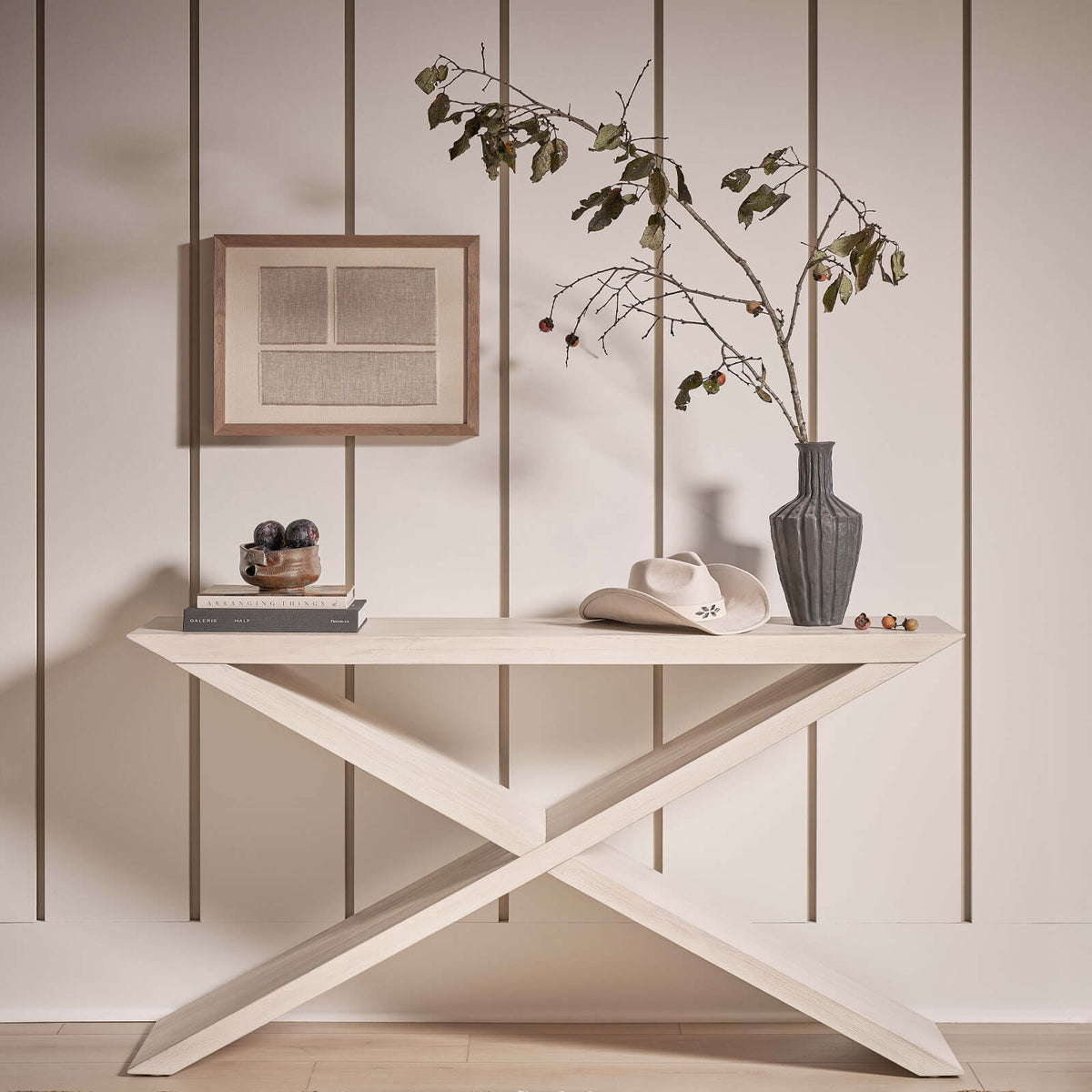 River Rock Cross Console Table