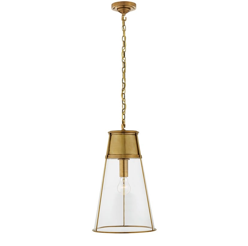 Robinson Large Pendant | Antique Brass & Clear Glass