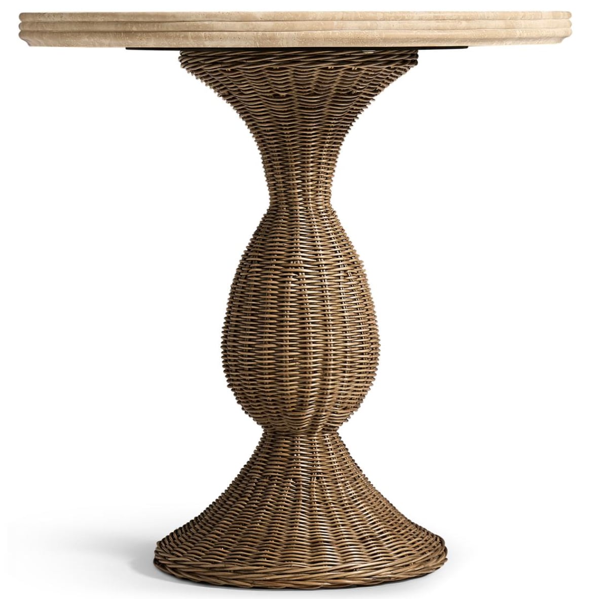 Palm Court Round Travertine Side Table