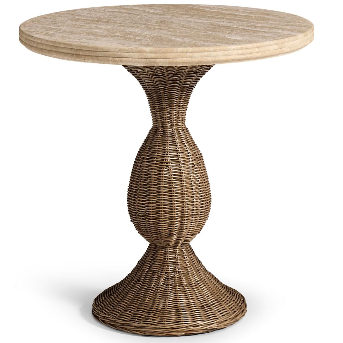 Palm Court Round Travertine Side Table