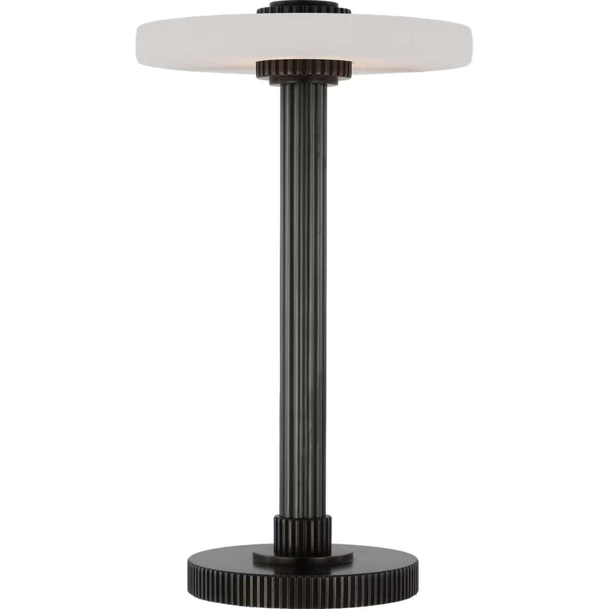 Aran 9" Rechargeable Accent Lamp in Bronze and Alabaster