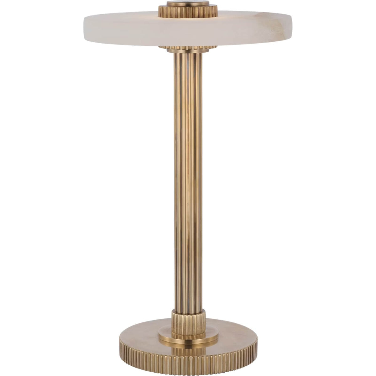 Aran 9" Rechargeable Accent Lamp in Hand-Rubbed Antique Brass and Alabaster