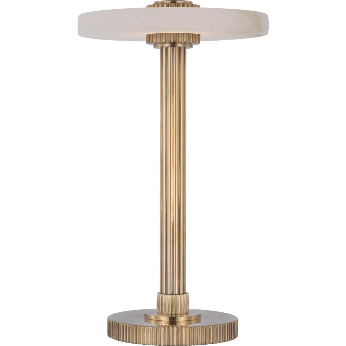 Aran 9" Rechargeable Accent Lamp in Hand-Rubbed Antique Brass and Alabaster