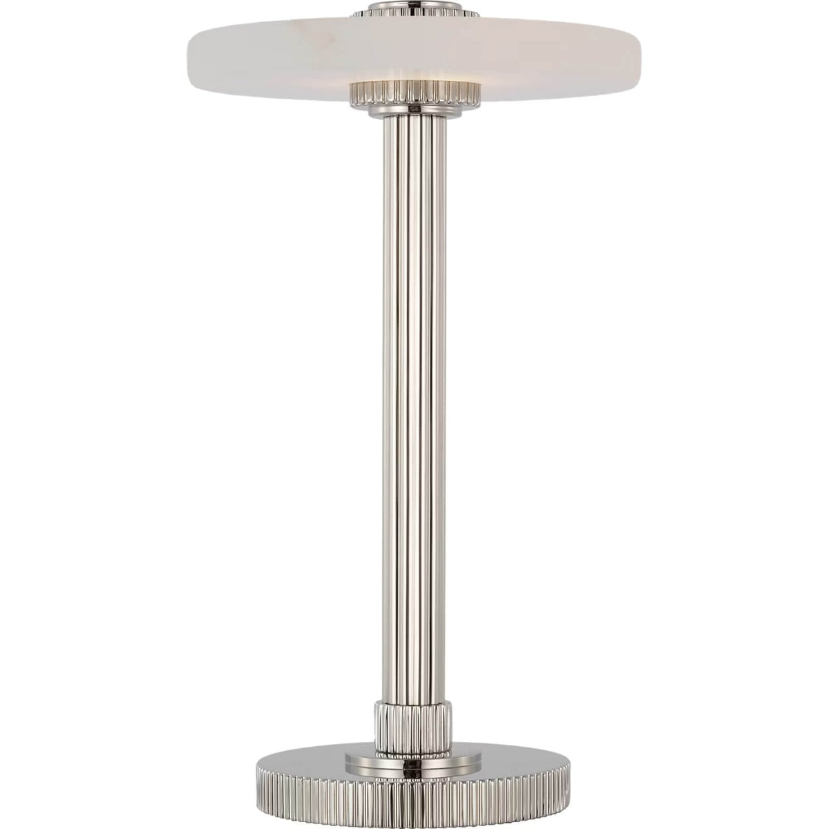 Aran 9" Rechargeable Accent Lamp in Polished Nickel and Alabaster