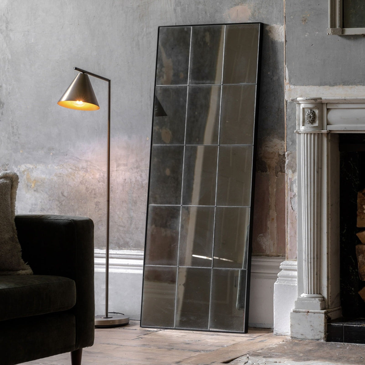 Santiago Distressed Glass Mirror - Long