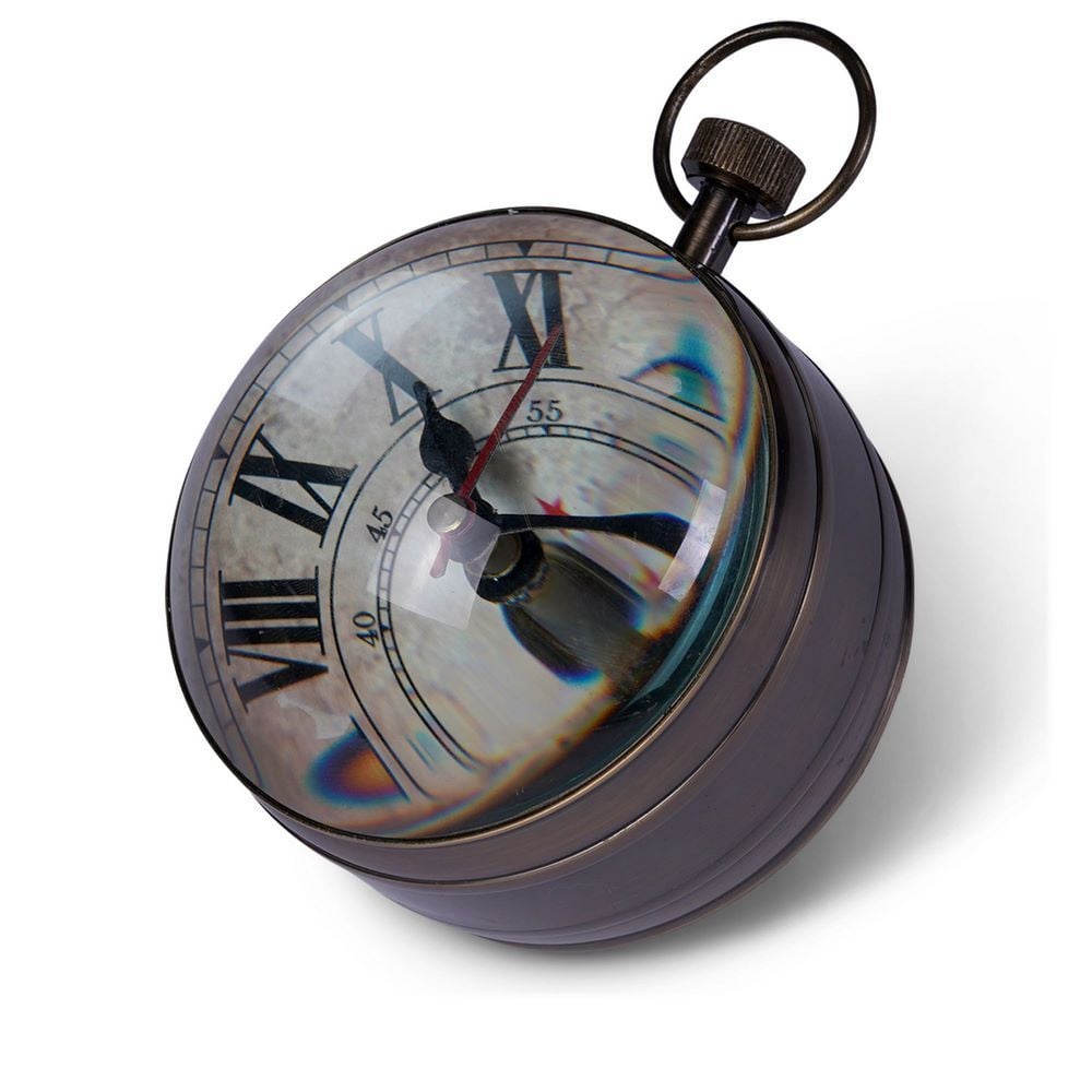 Eye of Time Clock XXL in Brass