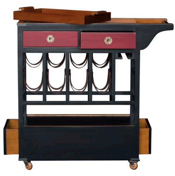 Drinks Trolley with Wine Rack & Tray