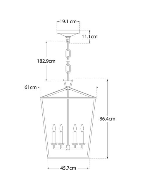 Darlana Large Lantern | Aged Iron