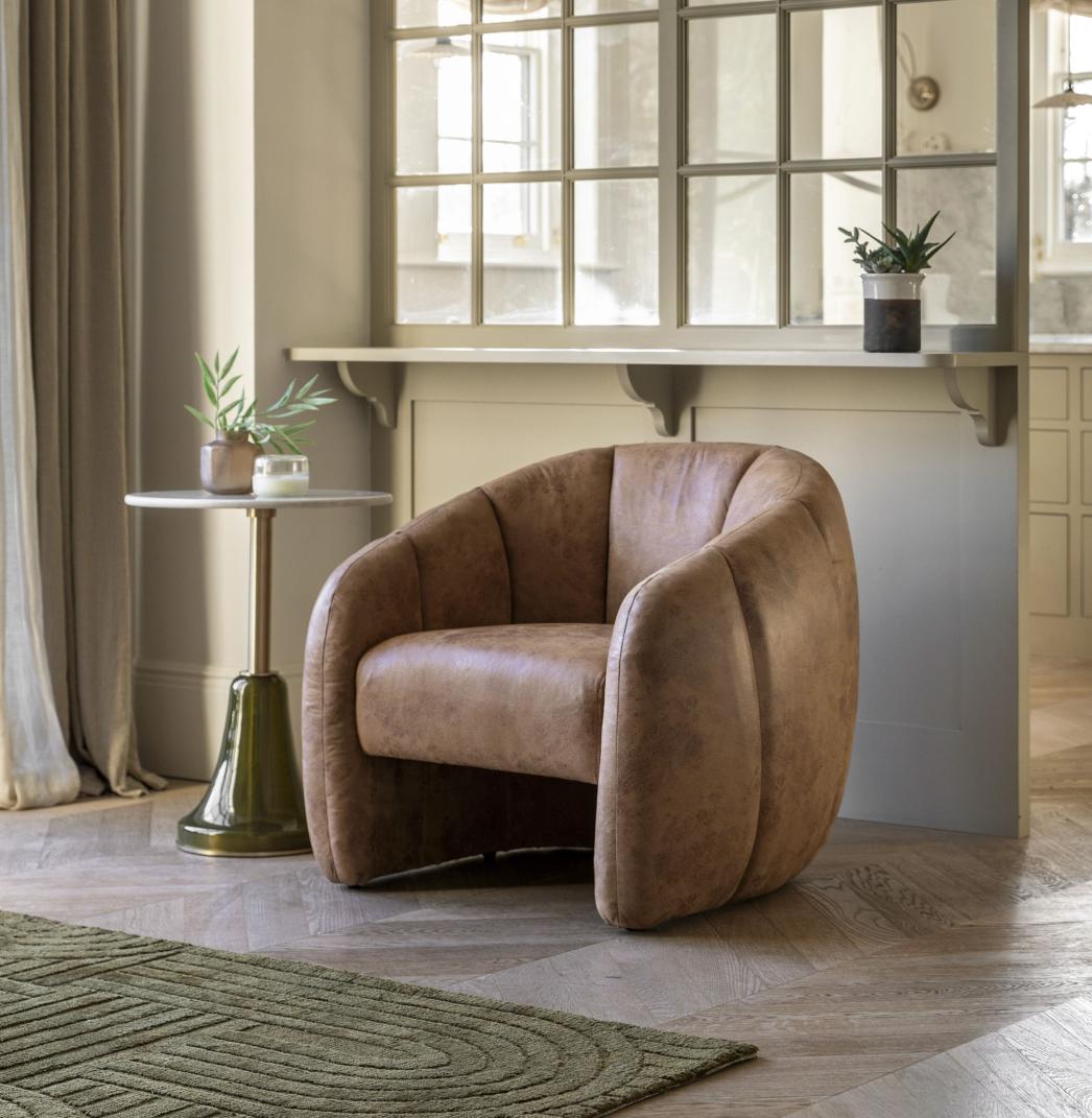 Novella Tub Chair Antique Tan Leather