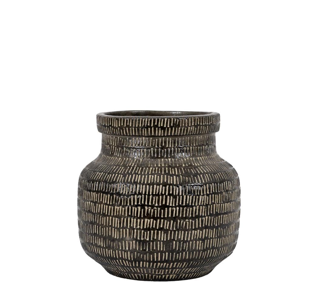 Eastern Vase Wide Black