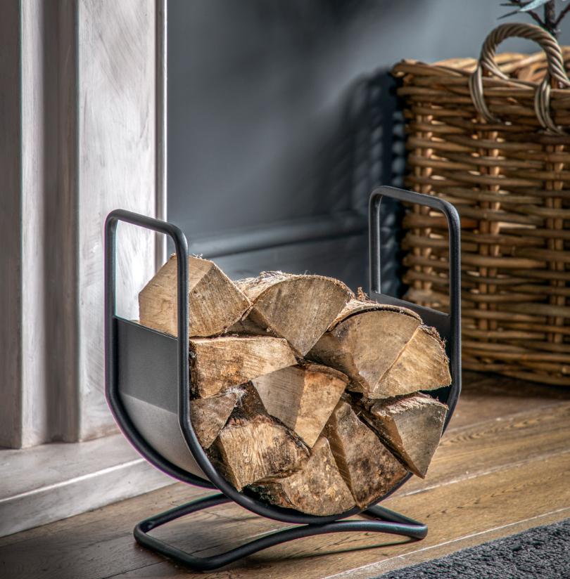Earl Log Basket in Black