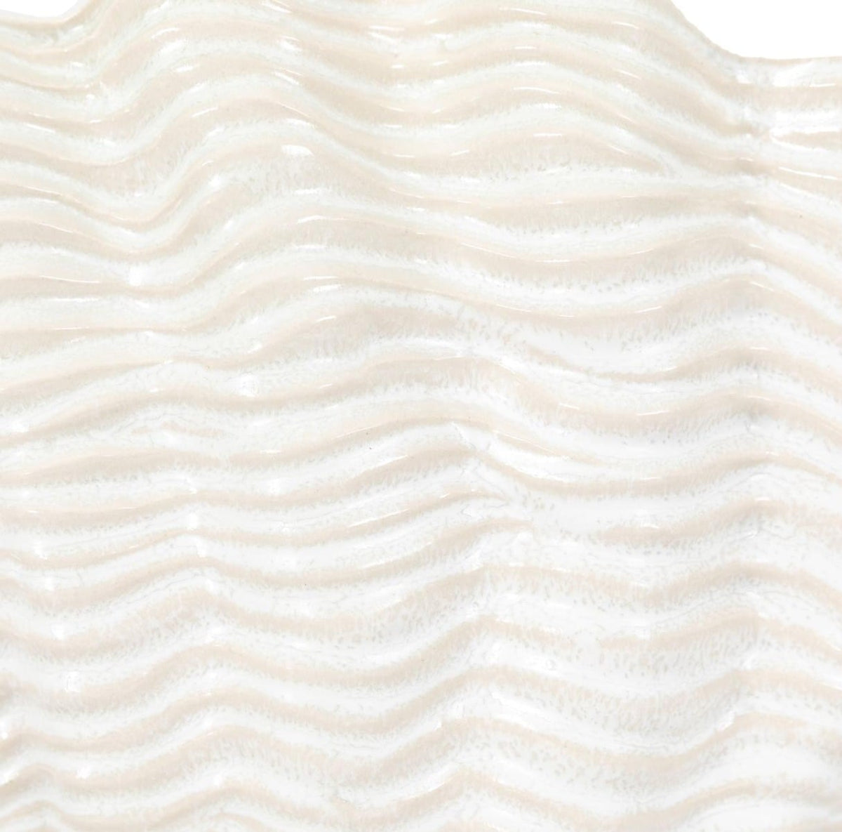 Clamshell Vase Large Reactive White