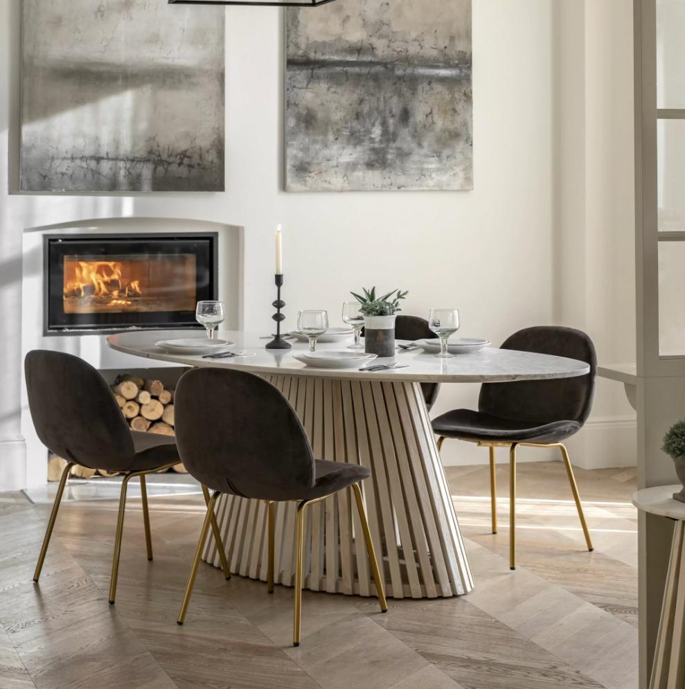 Pickett Marble Oval Dining Table - 200cm