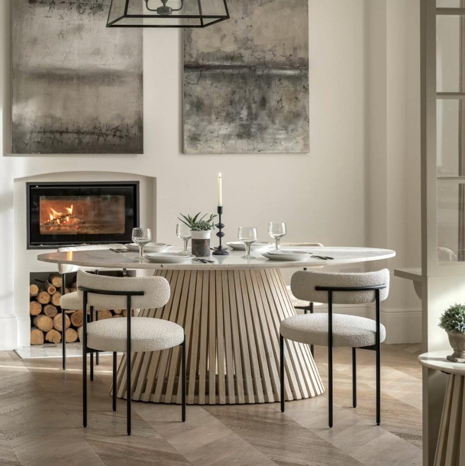 Pickett Marble Oval Dining Table - 200cm