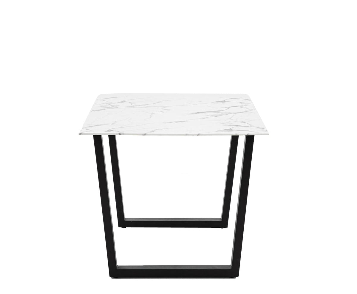 Enzo Dining Table White Marble Effect - 160cm