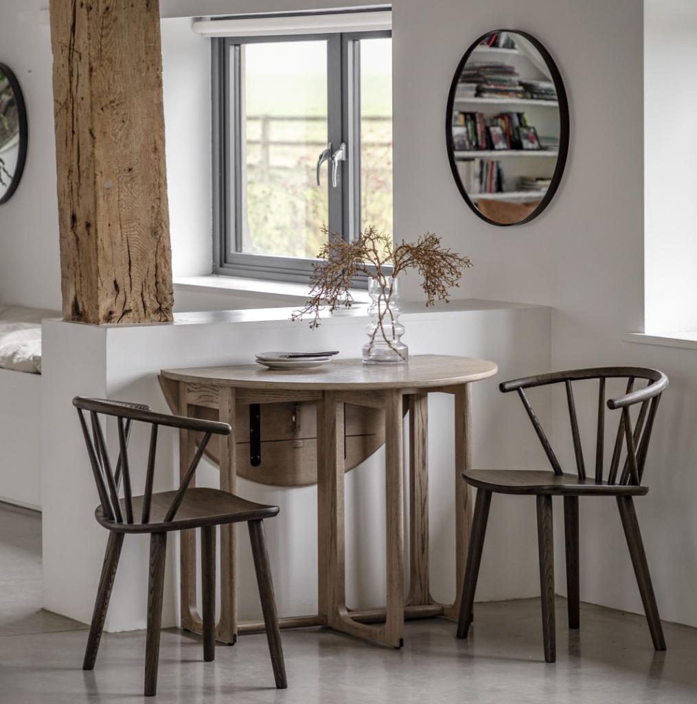 Nordia Folding Dining Table in Smoked - 100cm
