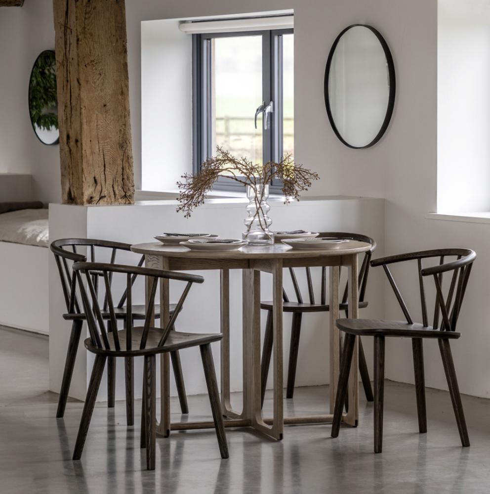 Nordia Folding Dining Table in Smoked - 100cm
