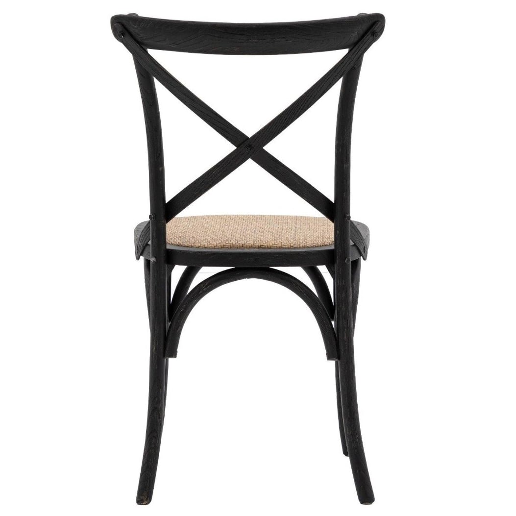 Barista Chair in Black Rattan - Set of 2